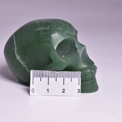 GREEN AVENTURINE CRYSTAL CARVED SKULL P12