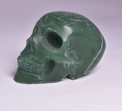 GREEN AVENTURINE CRYSTAL CARVED SKULL P12