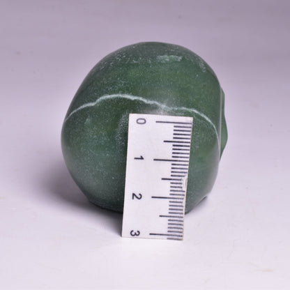 GREEN AVENTURINE CRYSTAL CARVED SKULL P12