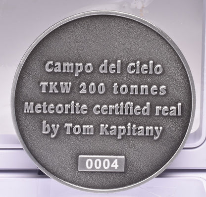 CAMPO DEL CIELO METEORITE in COLLECTORS COIN NUMBER 0004 MT115