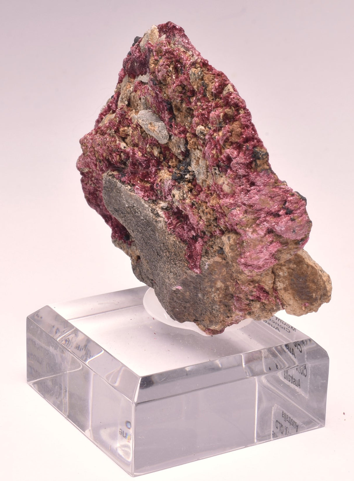 ERYTHRITE NATURAL FORM ON STAND MINERAL, CLONCURRY, AUSTRALIA M124