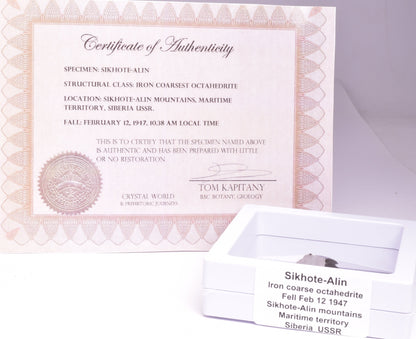 SIKHOTE-ALIN IRON COARSE METEORITE, FELL 1947, SIBERIA USSR MT149