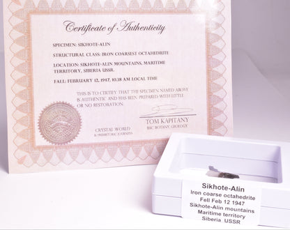 SIKHOTE-ALIN IRON COARSE METEORITE, FELL 1947, SIBERIA USSR MT148