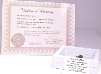 SIKHOTE-ALIN IRON COARSE METEORITE, FELL 1947, SIBERIA USSR MT154