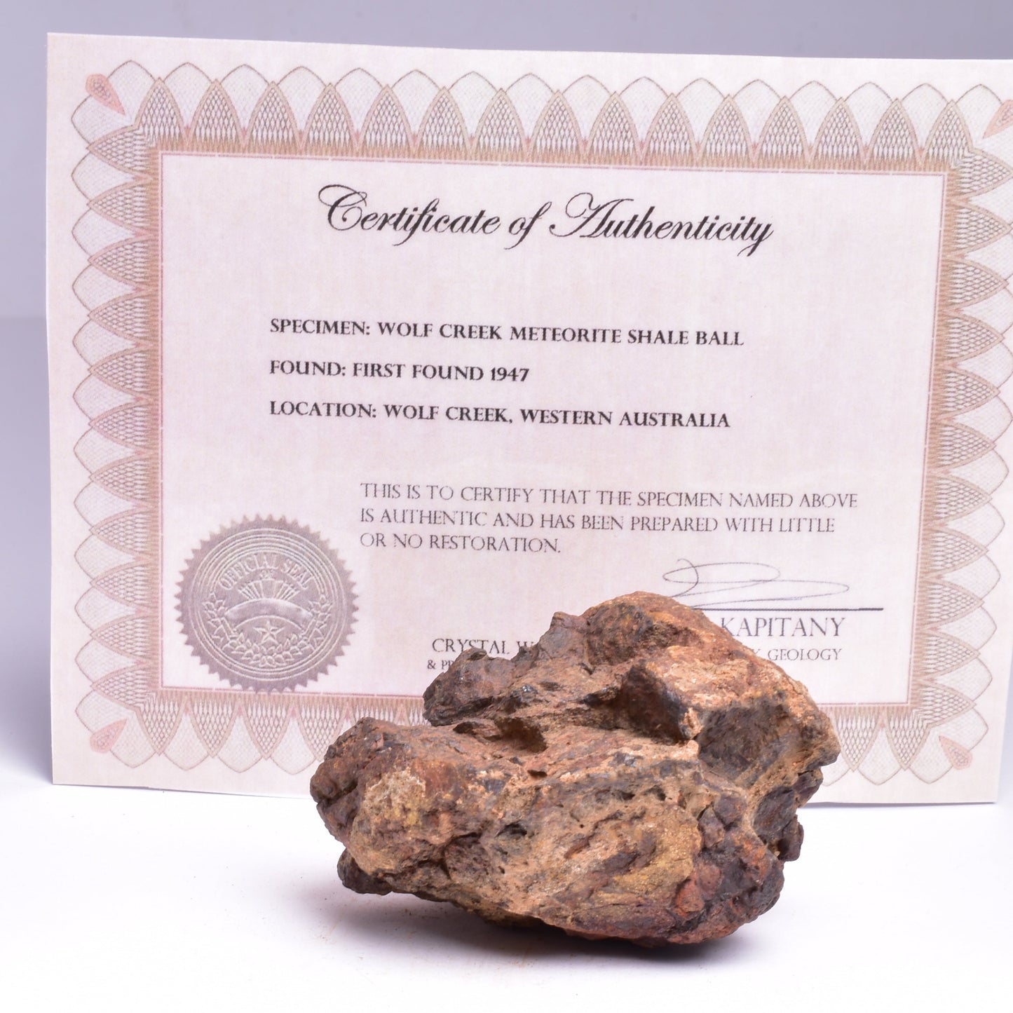 WOLF CREEK SHALE BALL METEORITE MT158