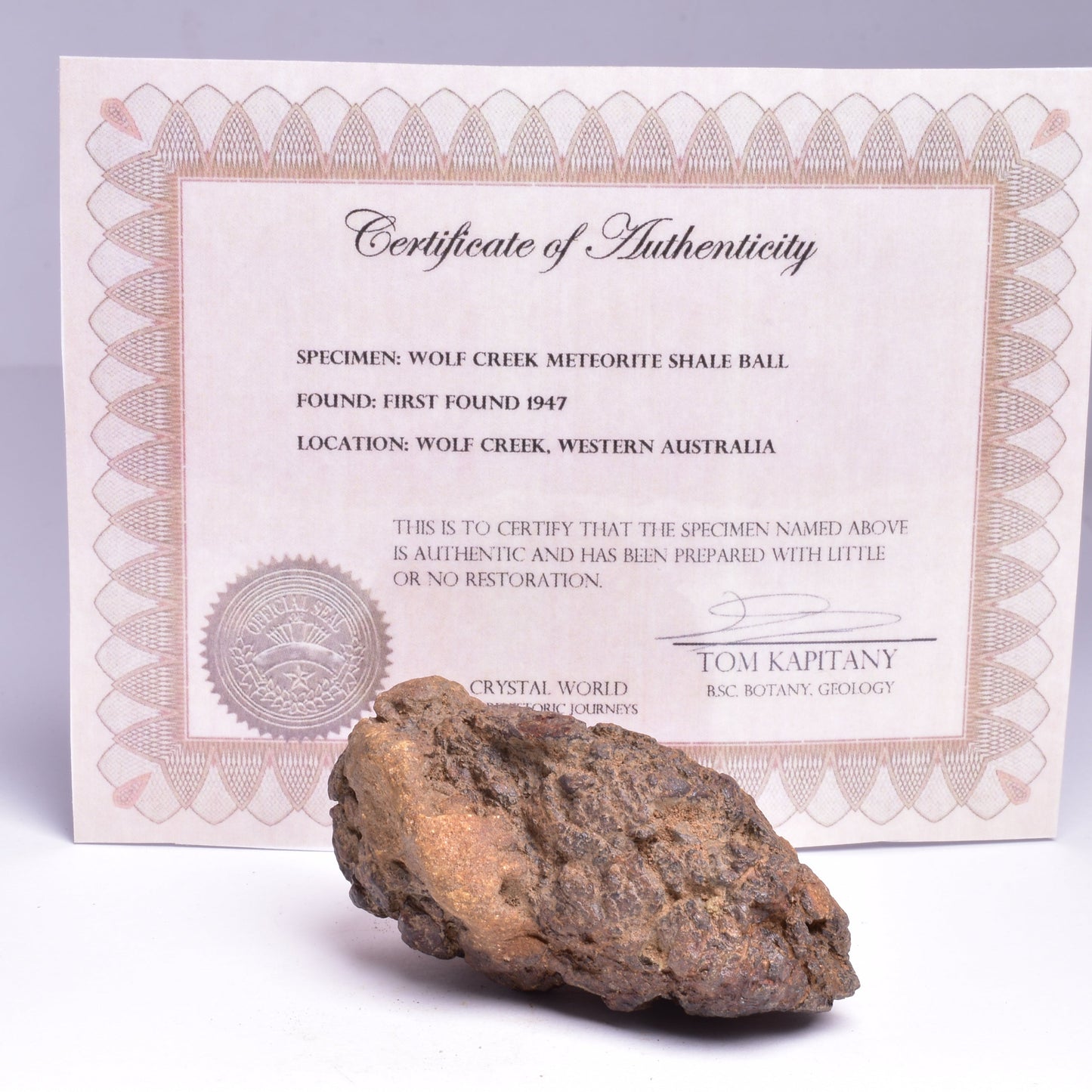 WOLF CREEK SHALE BALL METEORITE MT121