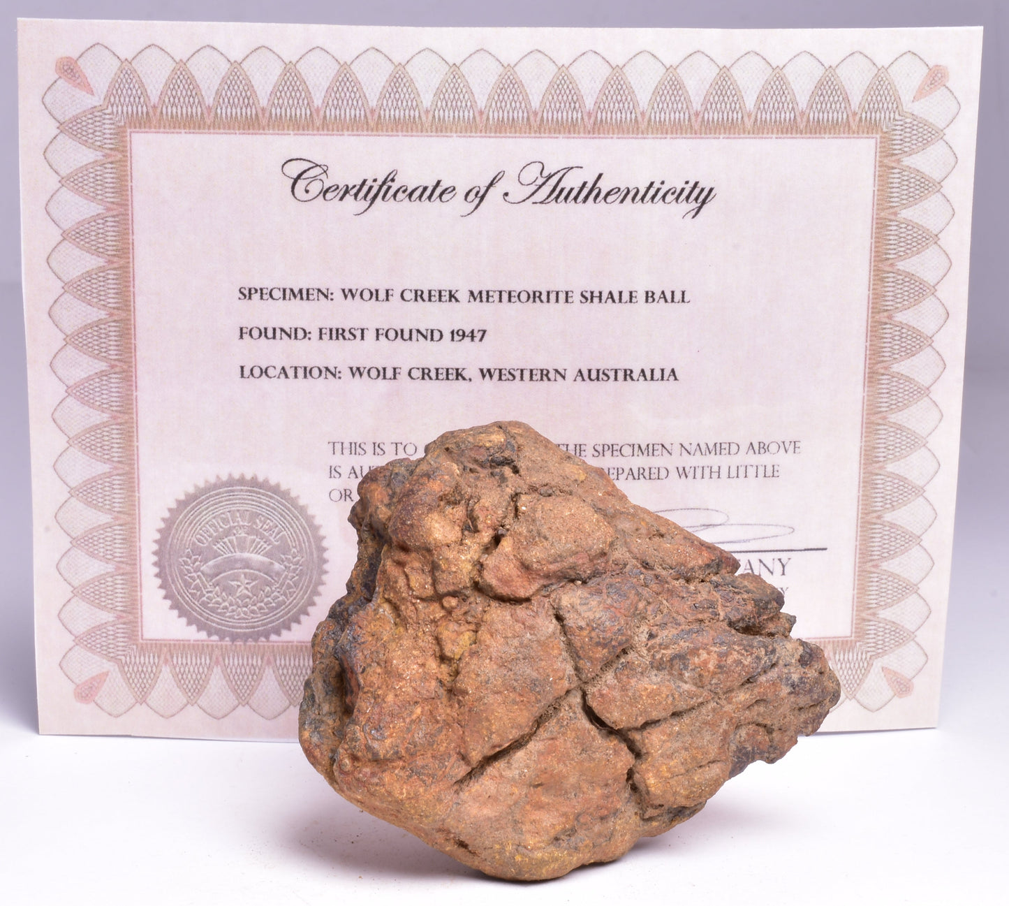 WOLF CREEK SHALE BALL METEORITE MT122