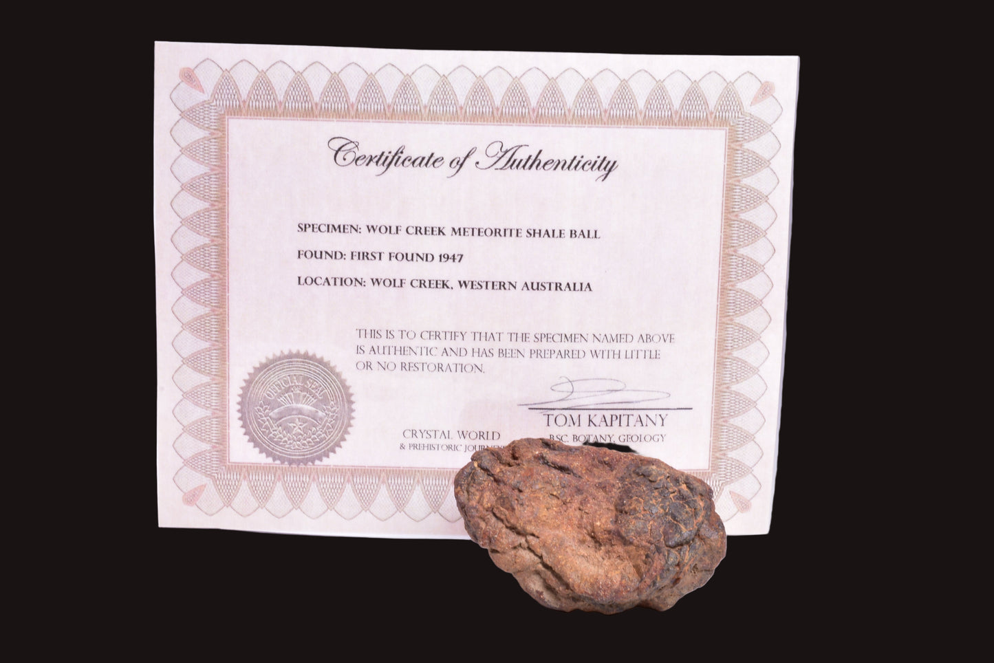 WOLF CREEK SHALE BALL METEORITE MT125