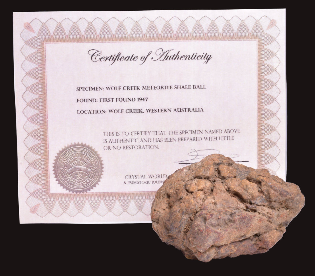 WOLF CREEK SHALE BALL METEORITE MT128