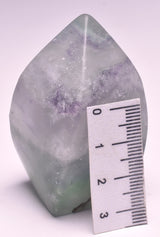 FLUORITE CRYSTAL CARVED FLAME P1033