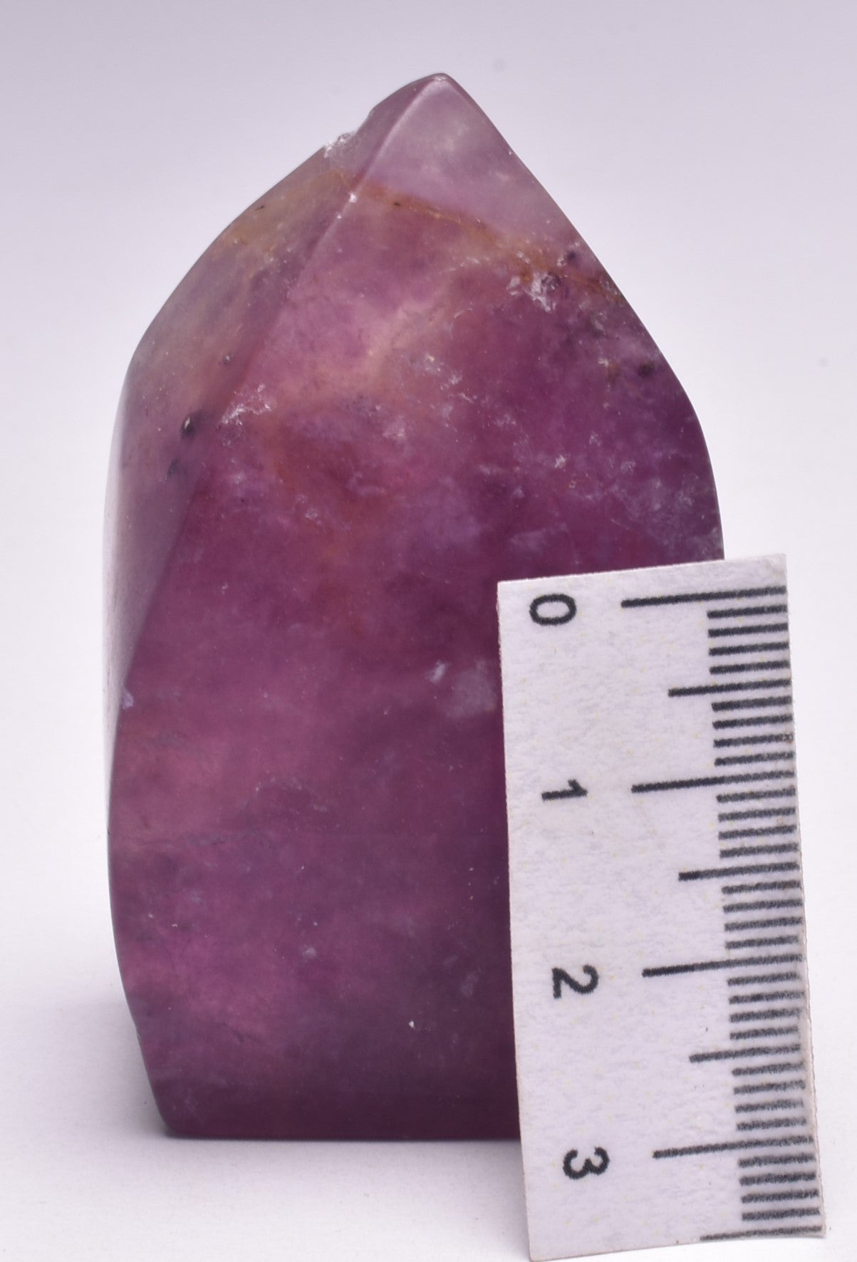 FLUORITE CRYSTAL CARVED FLAME P768
