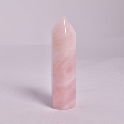 ROSE QUARTZ CRYSTAL 6 SIDED POINT GENERATOR P142