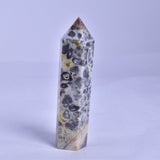 CRAZY LACE AGATE CRYSTAL 6 SIDED POINT GENERATOR P177