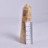 CRAZY LACE AGATE CRYSTAL 6 SIDED POINT GENERATOR P181