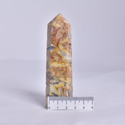 CRAZY LACE AGATE CRYSTAL 6 SIDED POINT GENERATOR P182