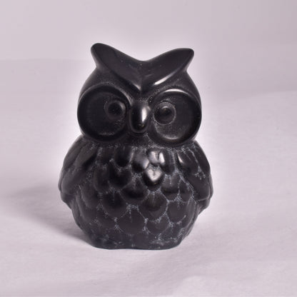 OBSIDIAN OWL CARVING P345