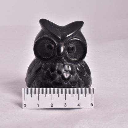 OBSIDIAN OWL CARVING P345