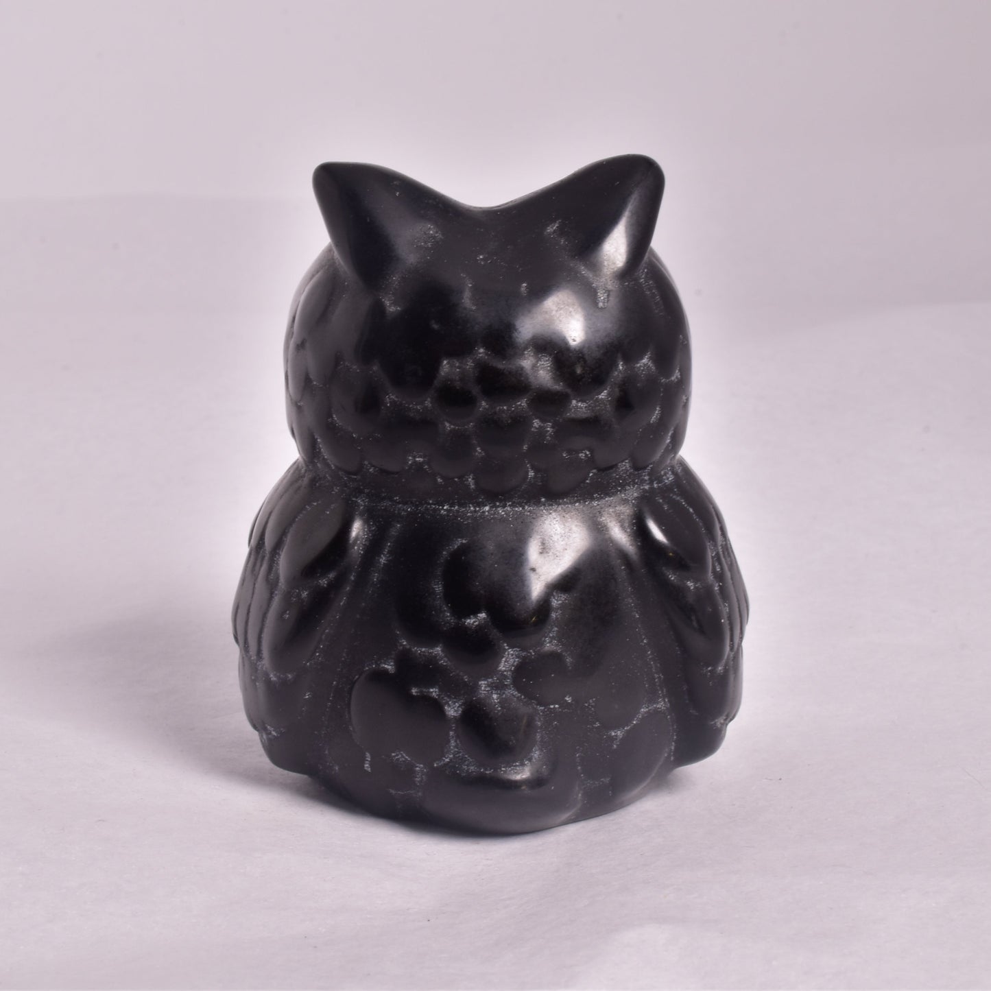 OBSIDIAN OWL CARVING P345
