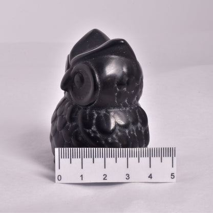 OBSIDIAN OWL CARVING P345