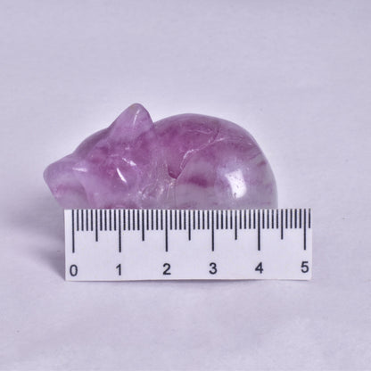 FLUORITE SLEEPING CAT CARVING P320