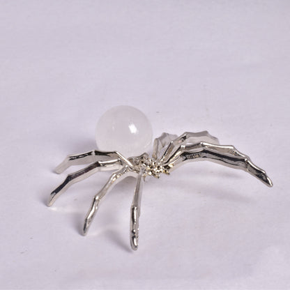 QUARTZ SPHERE ON METAL SPIDER P372