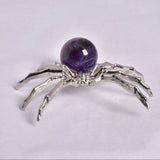 AMETHYST SPHERE ON METAL SPIDER P193