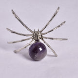 AMETHYST SPHERE ON METAL SPIDER P193