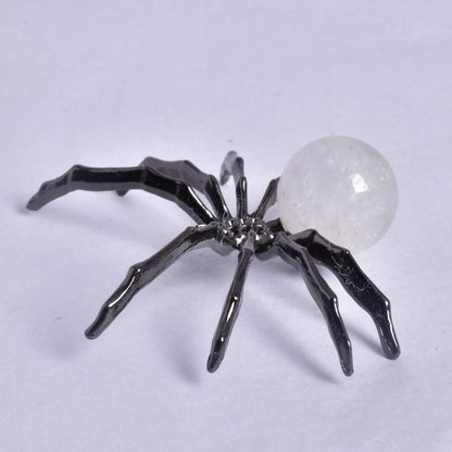 QUARTZ SPHERE ON METAL SPIDER P196