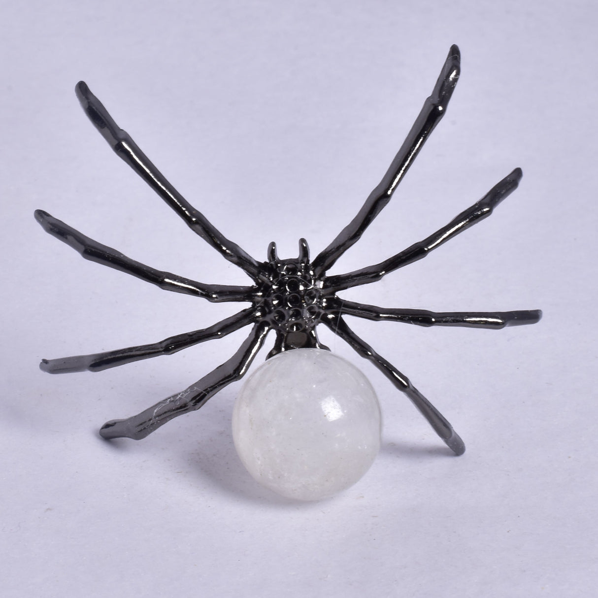 QUARTZ SPHERE ON METAL SPIDER P196