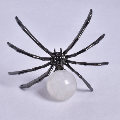 QUARTZ SPHERE ON METAL SPIDER P196