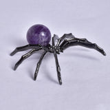 AMETHYST SPHERE ON METAL SPIDER P194
