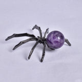AMETHYST SPHERE ON METAL SPIDER P194