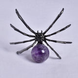AMETHYST SPHERE ON METAL SPIDER P194