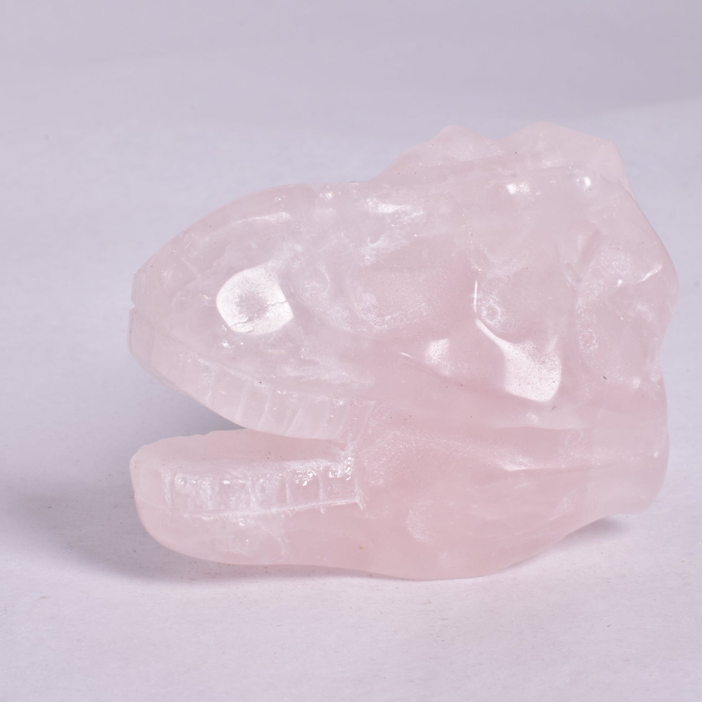 ROSE QUARTZ T-REX DINOSAUR SKULL P202