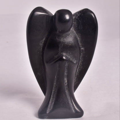 BLACK OBDIDIAN ANGEL CARVING P102
