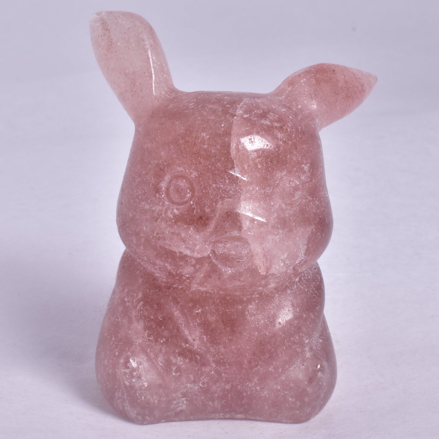 STRAWBERRY QUARTZ POKEMON PIKACHU CARVING P570