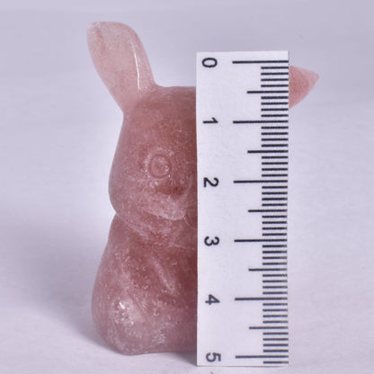 STRAWBERRY QUARTZ POKEMON PIKACHU CARVING P570