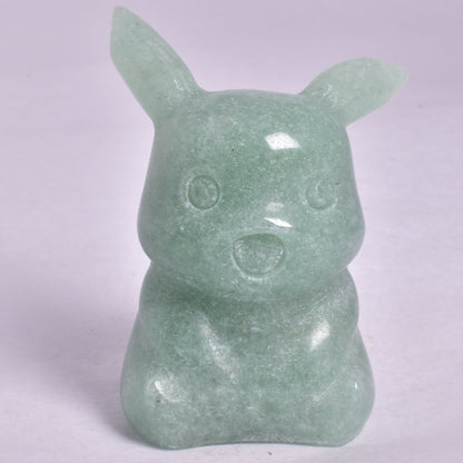 GREEN AVENTURINE POKEMON PIKACHU CARVING P576