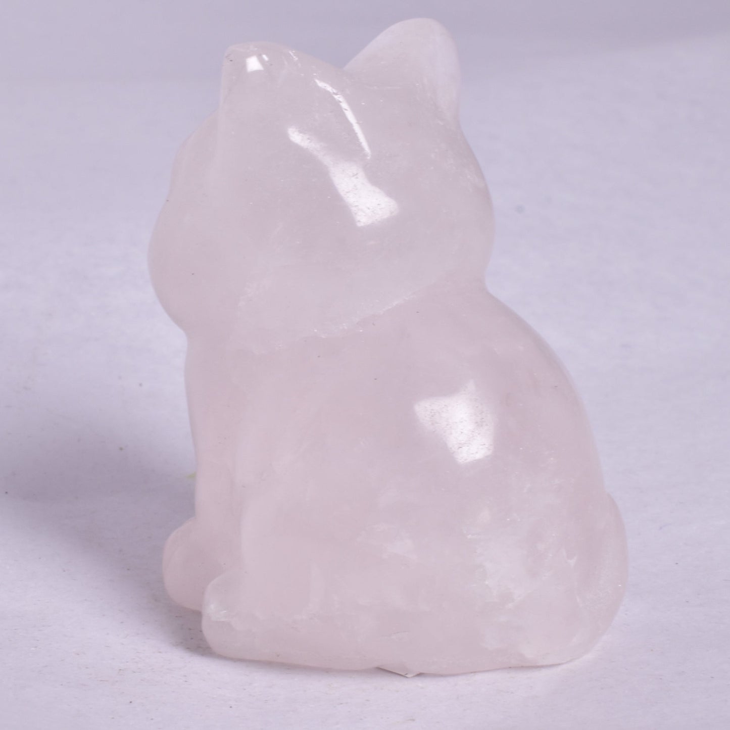 ROSE QUARTZ CAT CARVING P580