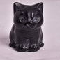 BLACK JASPER CAT CARVING P708