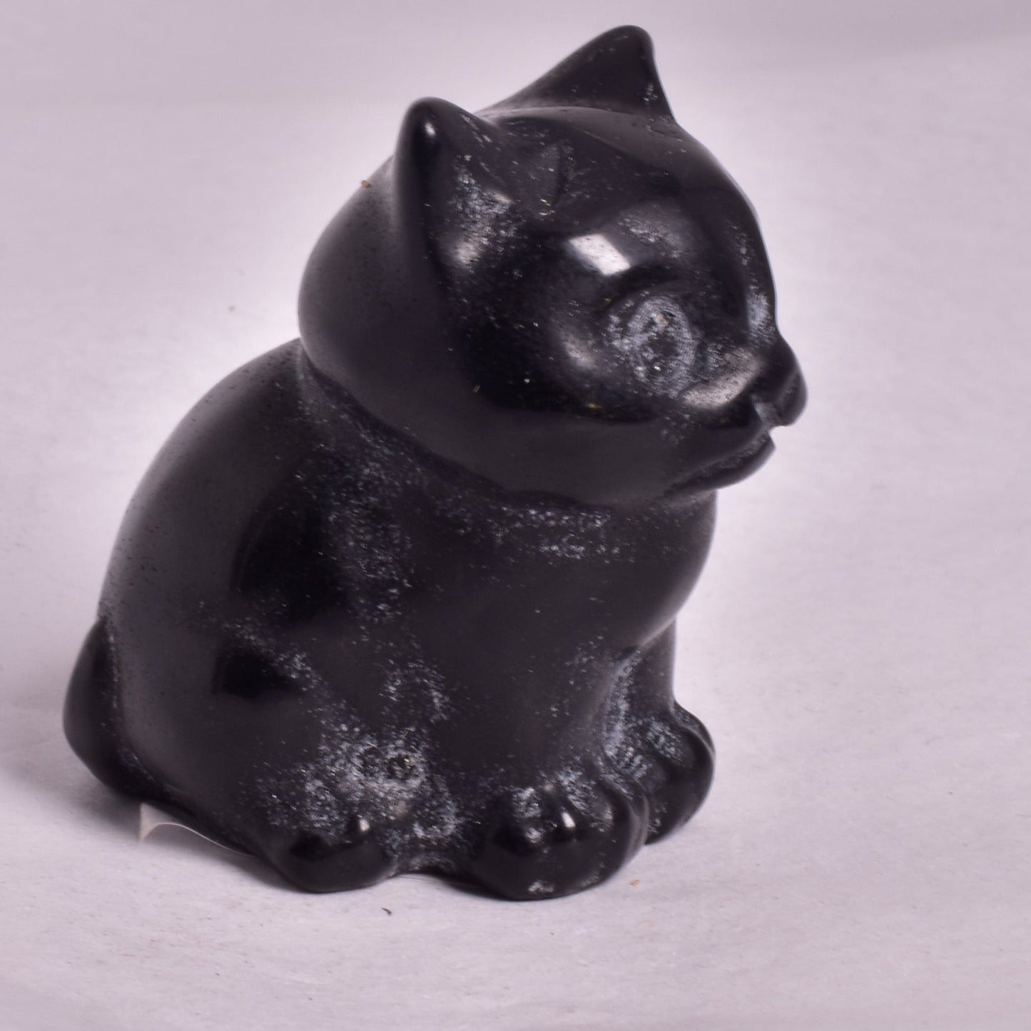 BLACK JASPER CAT CARVING P708