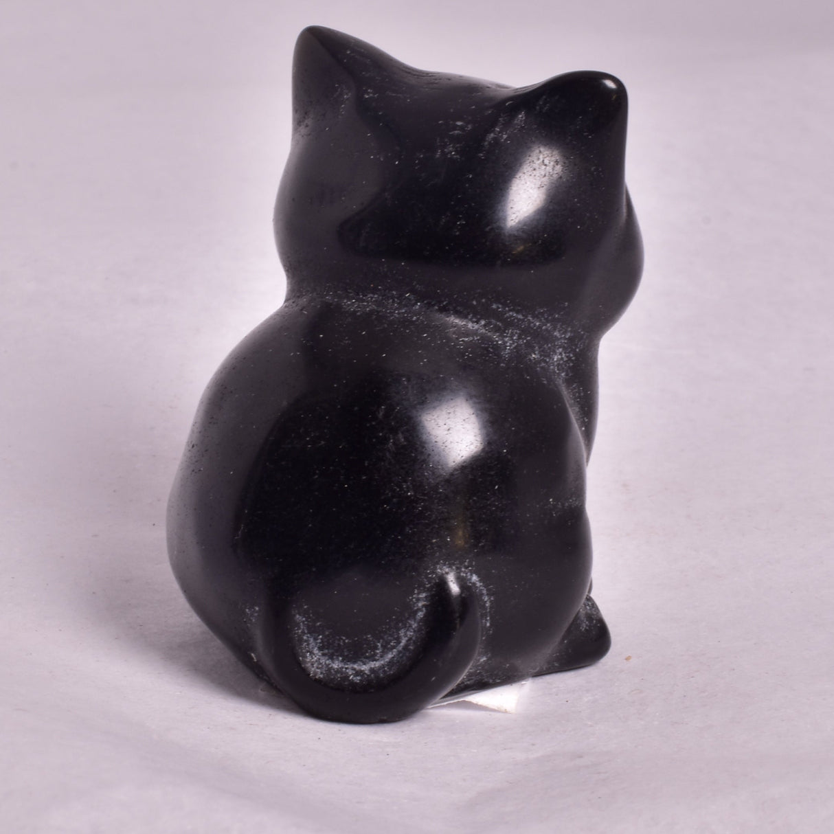 BLACK JASPER CAT CARVING P708