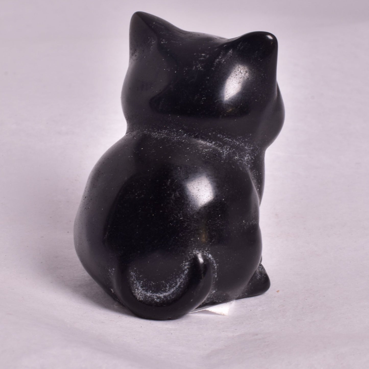 BLACK JASPER CAT CARVING P708