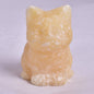ORANGE CALCITE CAT CARVING P698