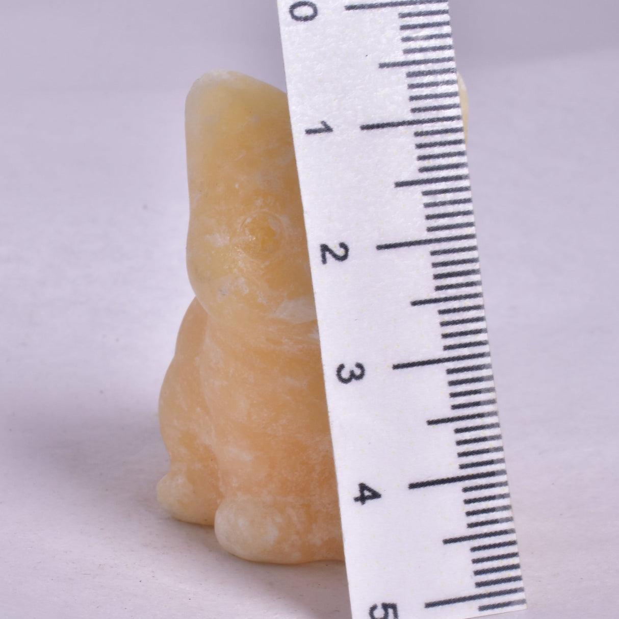 ORANGE CALCITE CAT CARVING P698