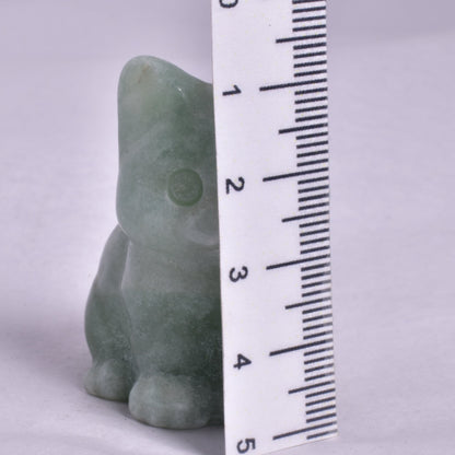 GREEN AVENTURINE CAT CARVING P699