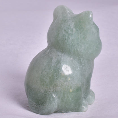 GREEN AVENTURINE CAT CARVING P699
