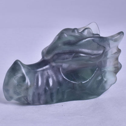 FLUORITE DRAGON HEAD CARVING P888