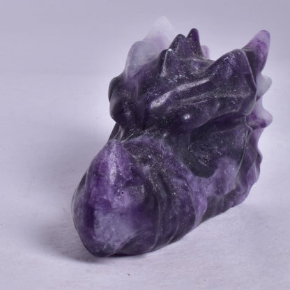 FLUORITE DRAGON HEAD CARVING P891