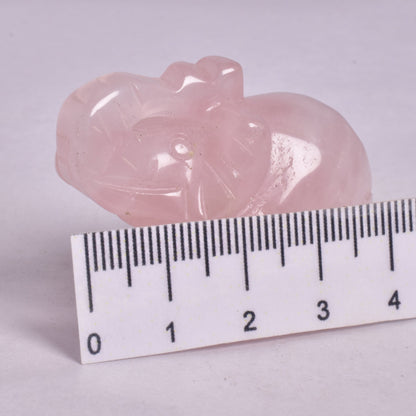 ROSE QUARTZ ELEPHANT CARVING P896